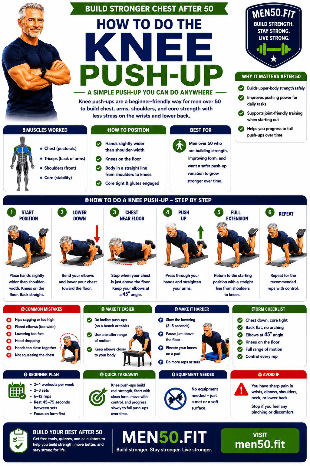 Build strength with knee push-ups