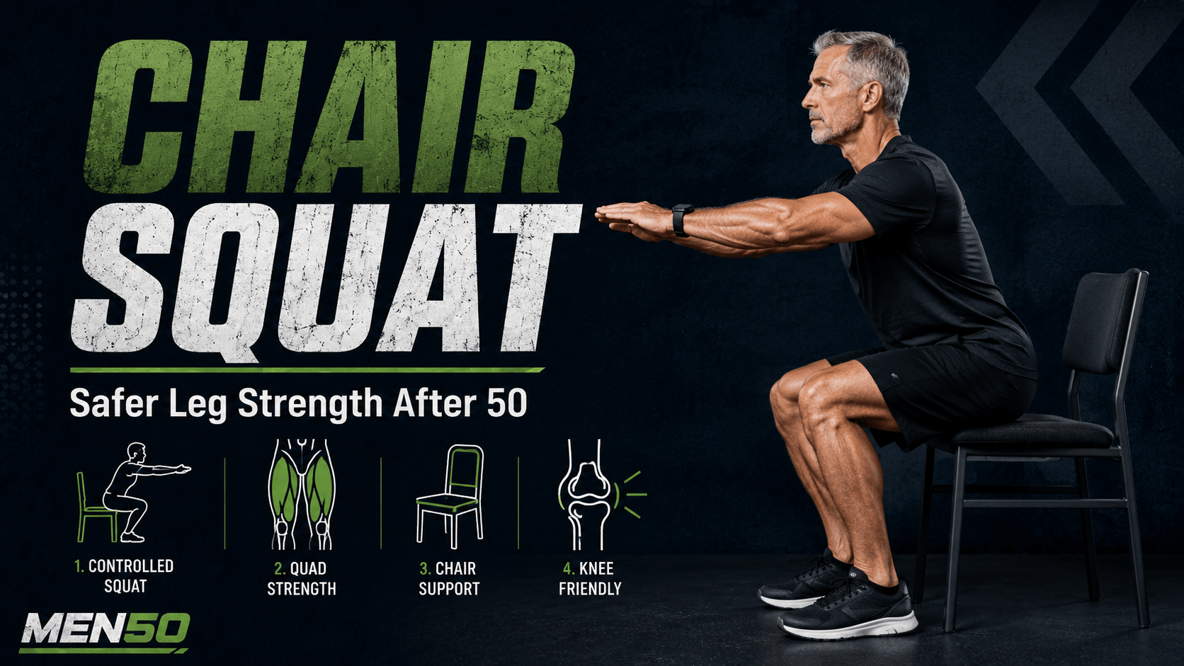 Chair squat for stronger legs after 50