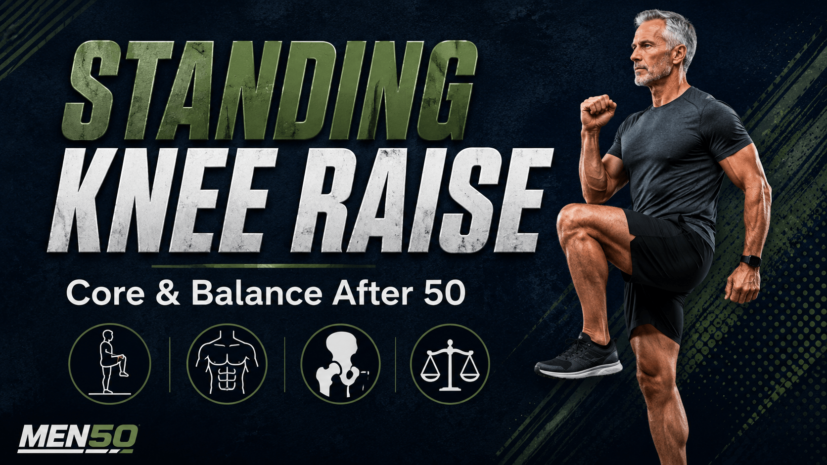 Standing knee raise for core balance