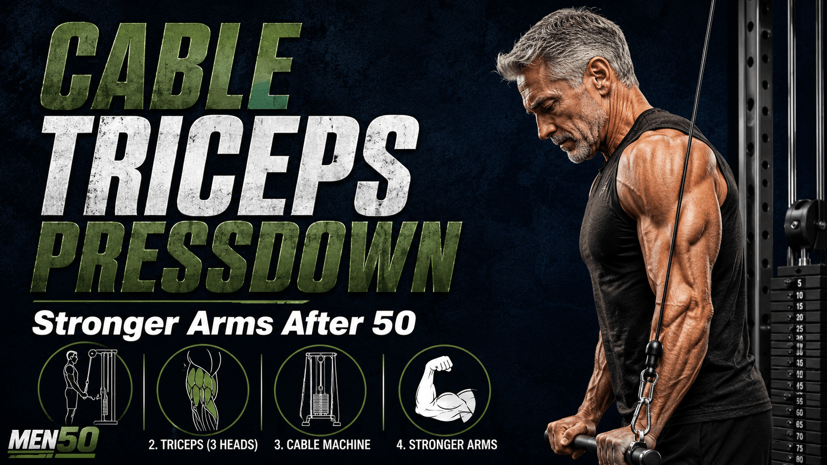 Cable triceps pressdown for strong arms