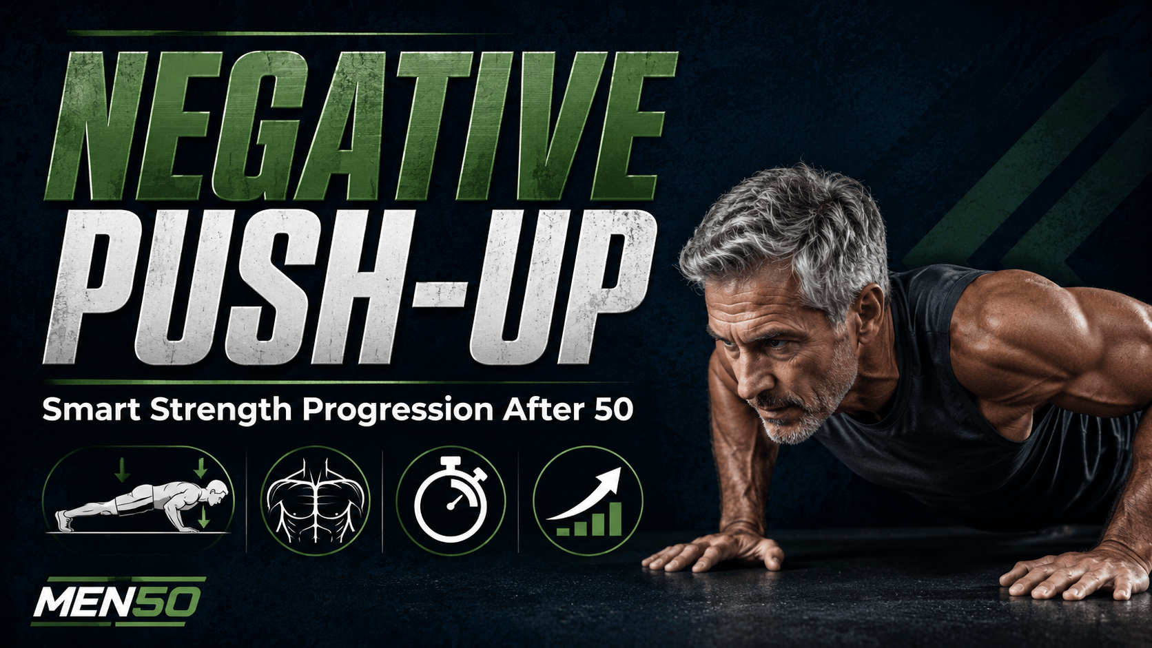 Negative push-up progression after 50