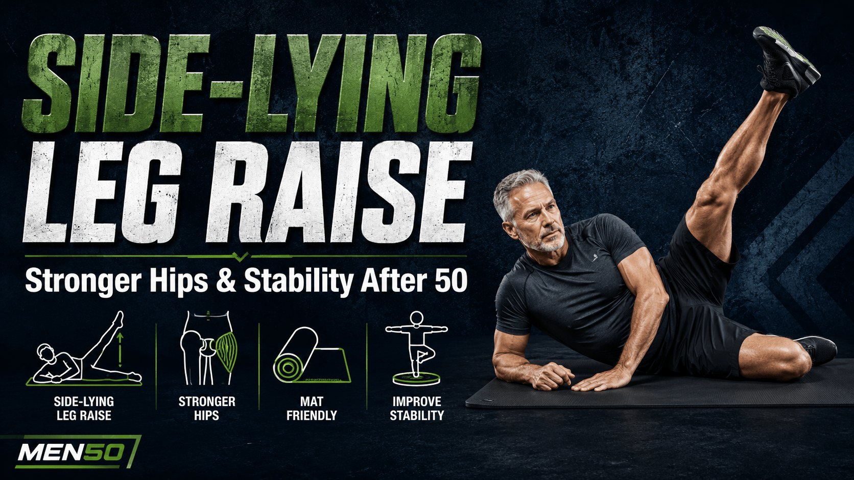 Side-lying leg raise for strength