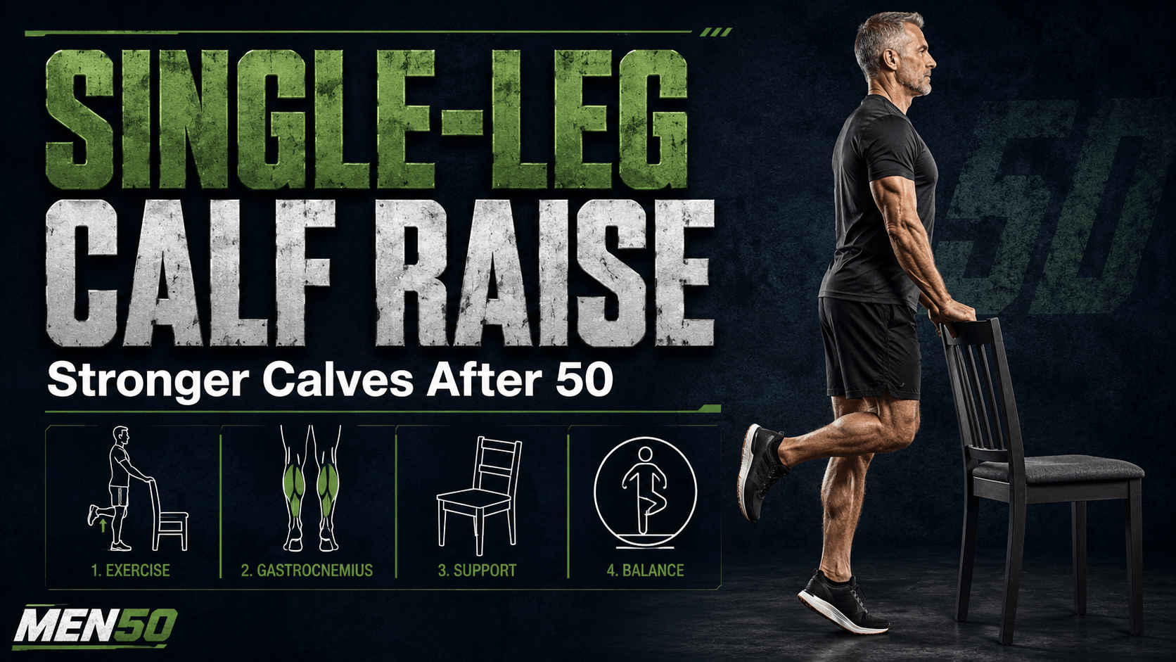 Single-leg calf raise for strength