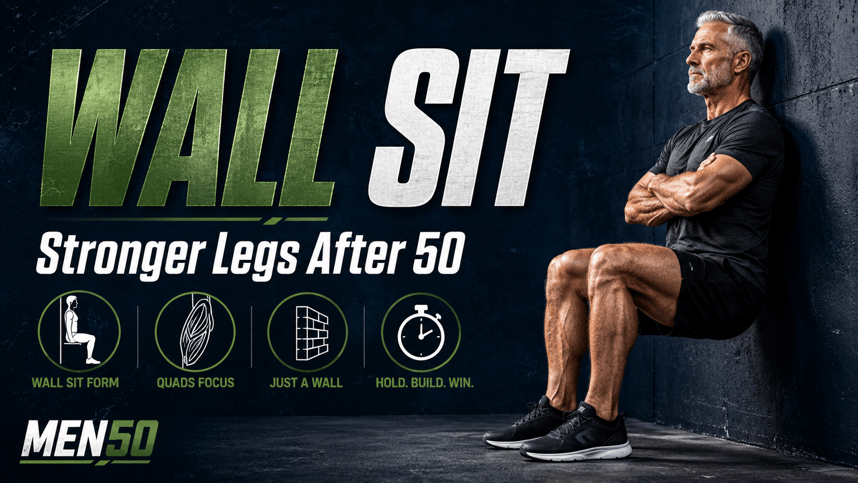 Wall sit power for stronger legs